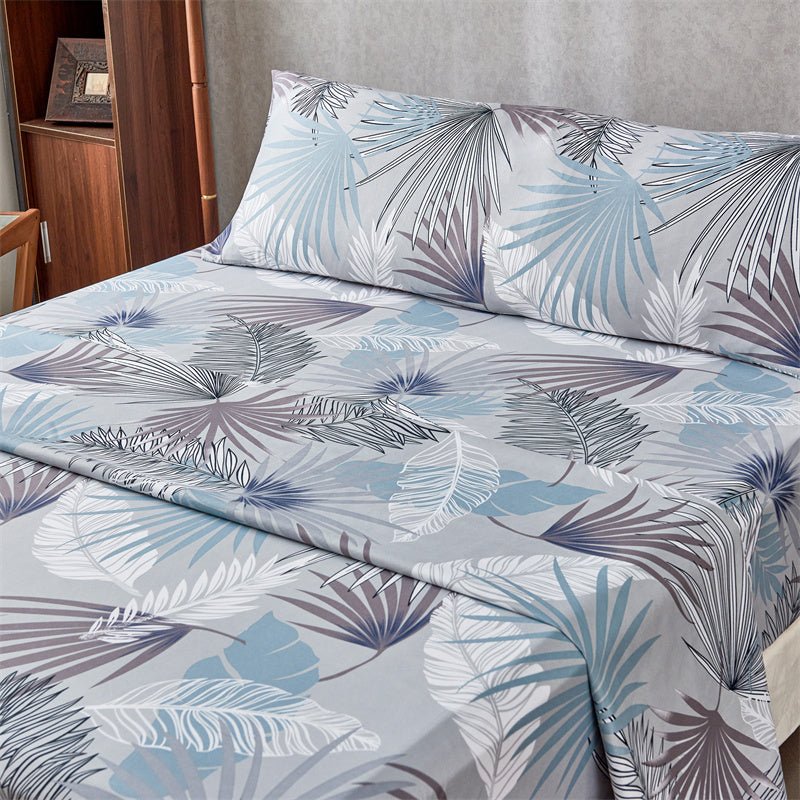 Imagen de Juego Sábanas Estampada para Cama 3 Piezas Sábana Bajera Ajustable, Encimera, Funda de Almohada 12 en color Cama 90 de Meishida